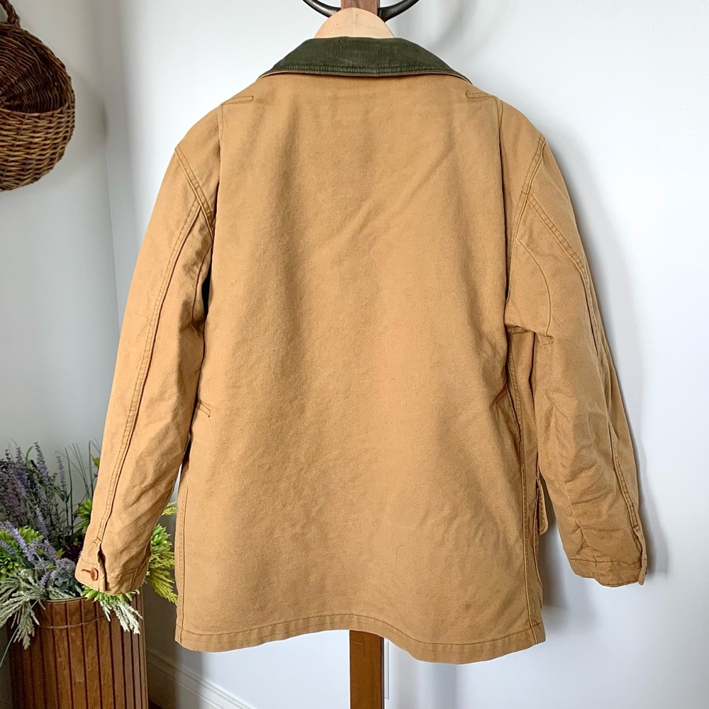 Vintage LL Bean Field Coat Barn Jacket & Primaloft Liner Tan Brown USA - Picture 3 of 16